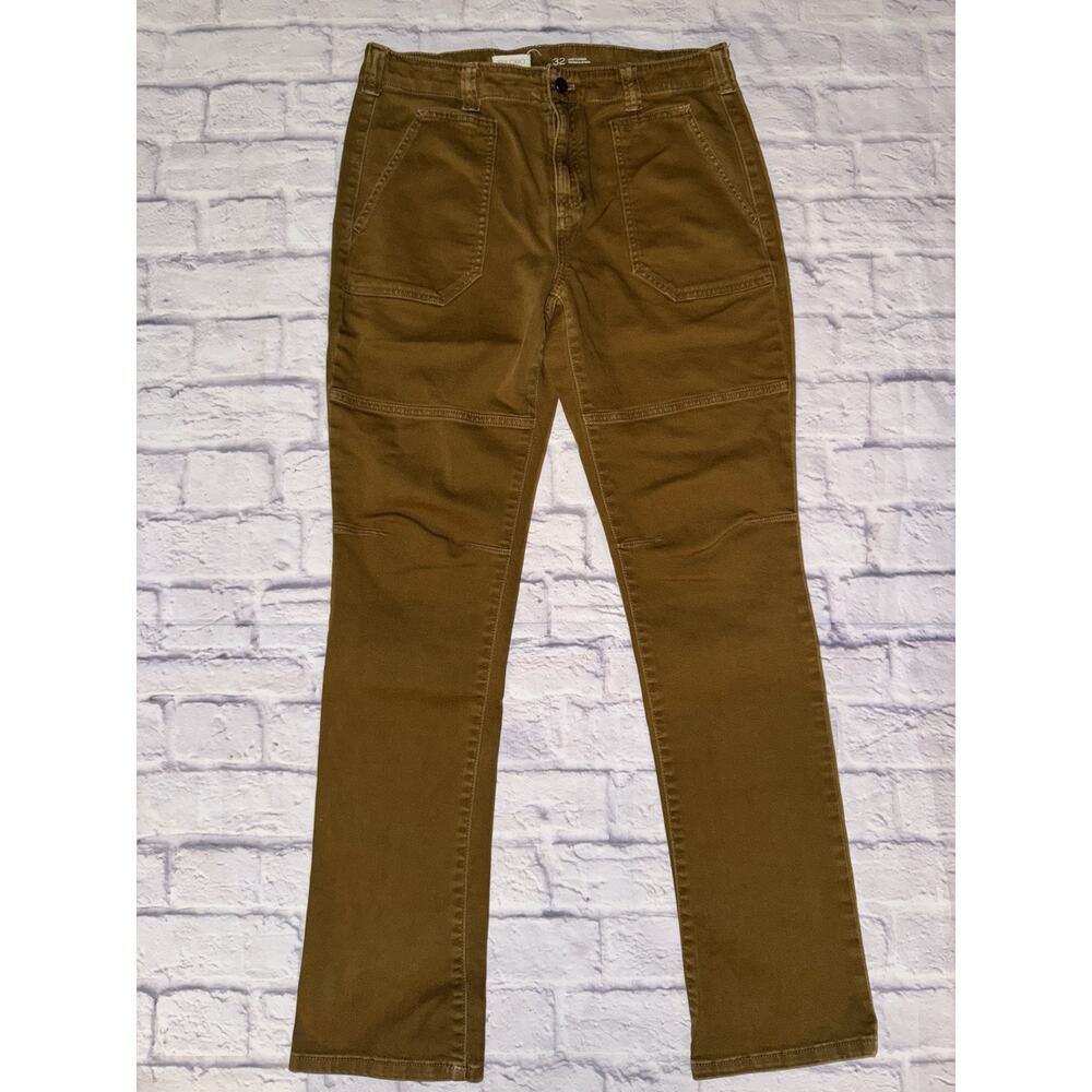 PILCRO Anthropologie Women’s Brown Straight‎ Leg Utility Pants 32 Chino Canvas
